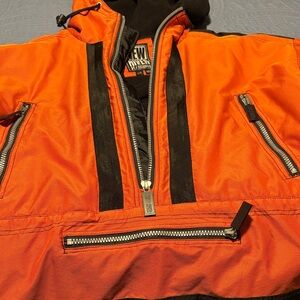 Orange and Black Half-Zip Jacket